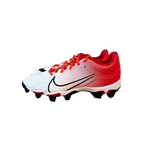 Nike White and Red Athletic Cleats - Picture 3 of 16